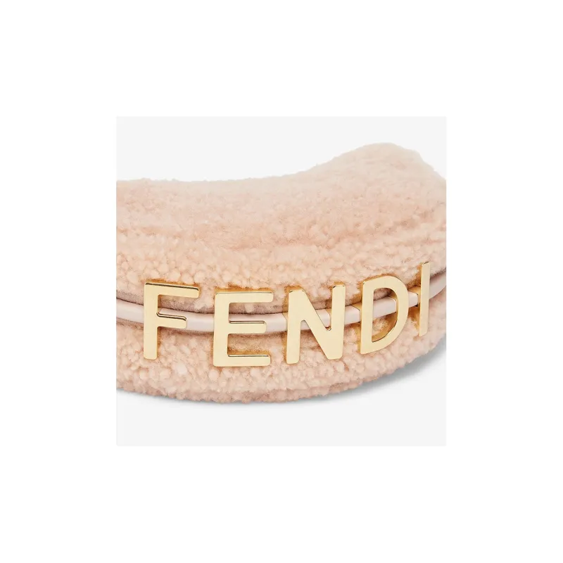 FENDI Fendigraphy Sheepskin With Calfskin Wrist Bag Extra Mini Women's Light Pink Red-2
