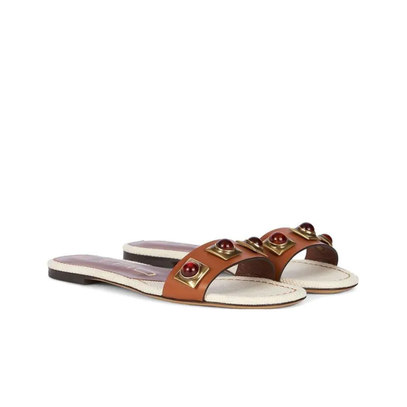 ETRO Studded Leather Slides-2
