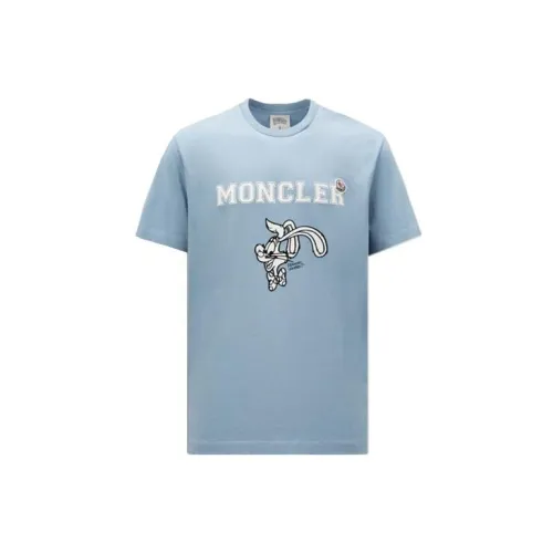 Moncler T-Shirts Men Light Blue