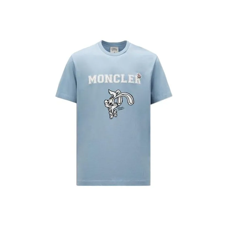 Moncler T-Shirts Men Light Blue-0