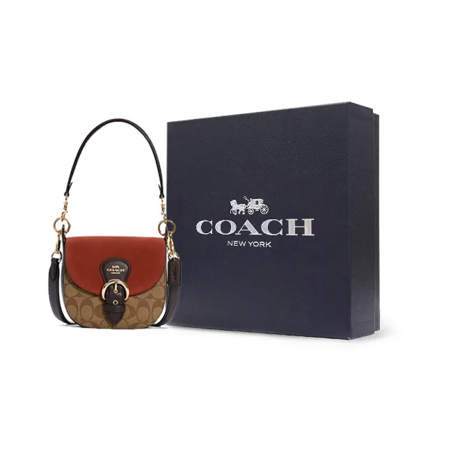 COACH Kleo Leather Saddle Bag Handbag Crossbody Bag Shoulder Bag Women's Rusty-6