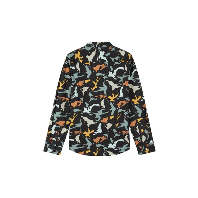 DAVID NAMAN Shirts Men Yellow Orange-1
