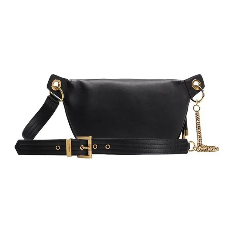 GIVENCHY Cow Leather Sling Bag Fanny Pack Shoulder Bag Crossbody Bag Unisex Black-2
