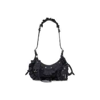 Balenciaga Le Cagole Polyamide Biker Bag, Portable Crossbody Bag, Shoulder Bag Mini Women's Black