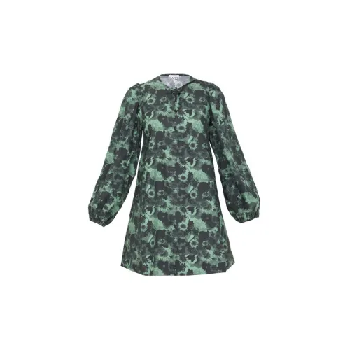 GANNI Long-Sleeved Dresses Women's Green