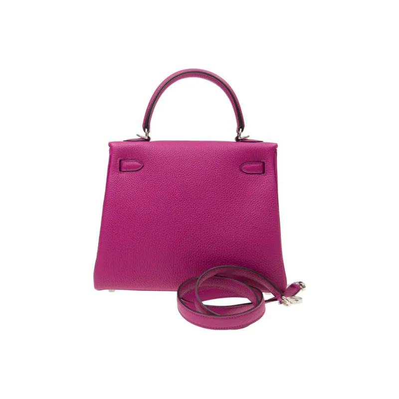 HERMES Kelly Togo Calfskin Shoulder Bag Crossbody Bag Handbag Regular Women's L3 Rose Pourpre Purple Rose Pink-1