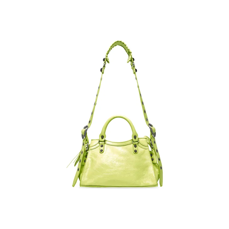 Balenciaga Neo Cagole Sheepskin One Shoulder Handbags Extra Small Women's Yellow-1