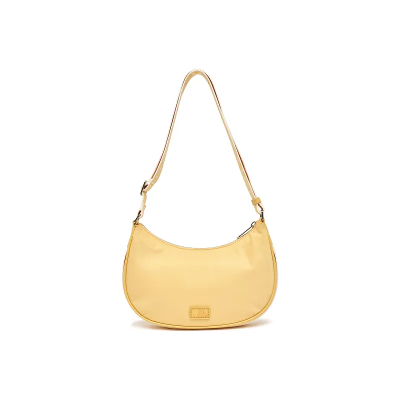 MLB Artificial Leather With Nylon Hobo Underarm Bag, Shoulder Bag Women's Lemon Bright Yellow-1