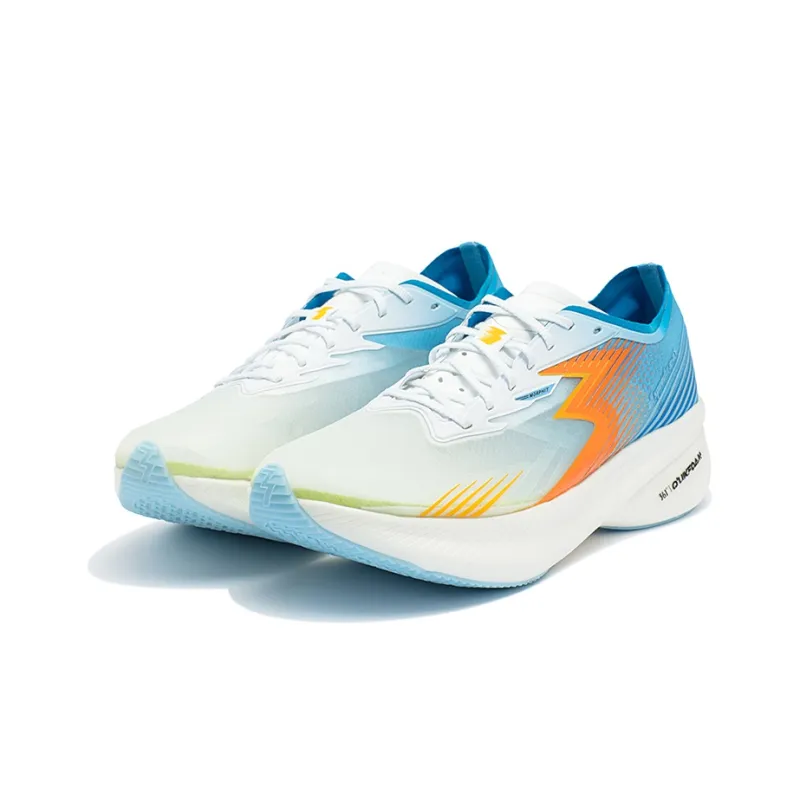 361° Flame ST Triangle Plum Cushioned Wear Resistant Breathable Low Top Running Shoes Men's White Blue-2