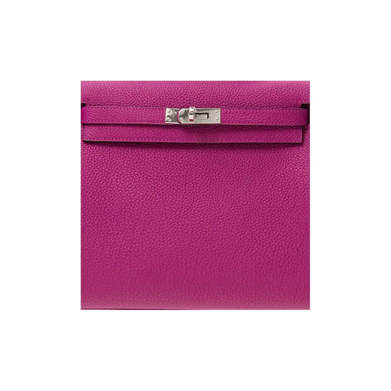 HERMES Kelly Togo Calfskin Shoulder Bag Crossbody Bag Handbag Regular Women's L3 Rose Pourpre Purple Rose Pink-4