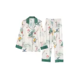 Long-Sleeved Pants with Yellow Rose Pattern