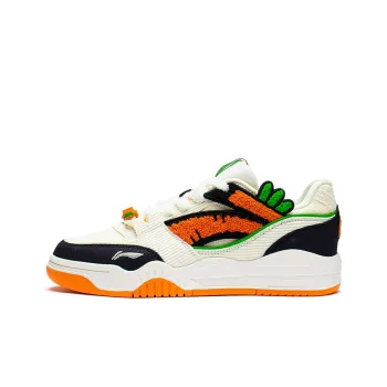LiNing Yuebai Anti Slip Wear Resistant Low Top Skateboard Shoes Women's White Black Orange Year Of The Rabbit Limited