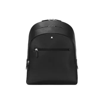 MONTBLANC Cow Leather Backpack Medium Size Unisex Black
