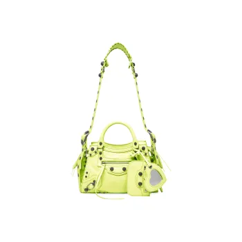 Balenciaga Neo Cagole Sheepskin One Shoulder Handbags Extra Small Women's Yellow