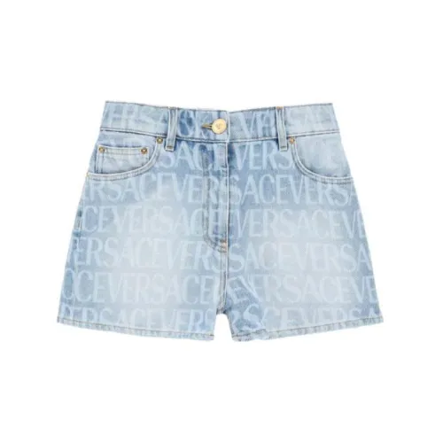 VERSACE Denim Shorts Women's Washed Blue