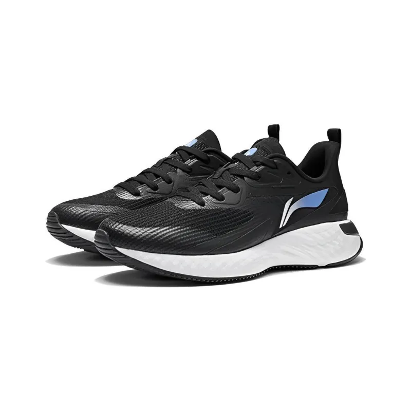 LiNing Running Collection Cushioning Abrasion Resistant Lightweight Low Top Running Shoes Men's Black-2
