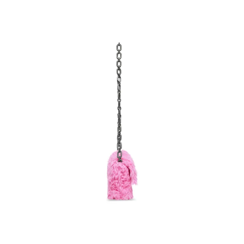 Balenciaga Downtown Faux Fur Crossbody Bag, Shoulder Bag Mini Women's Pink-2