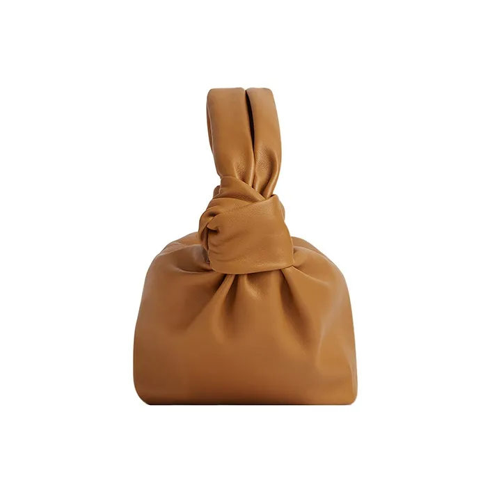 Bottega Veneta Cow Leather One Shoulder Handbag Mini Women's Caramel-1