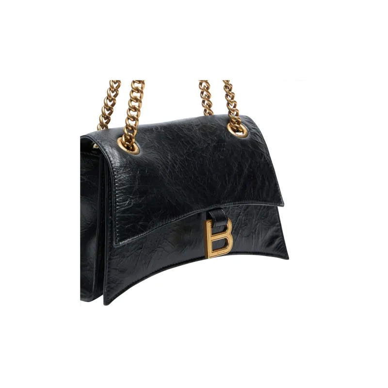 Balenciaga Crush Chain Shoulder Bag Small Black/Aged Gold-6