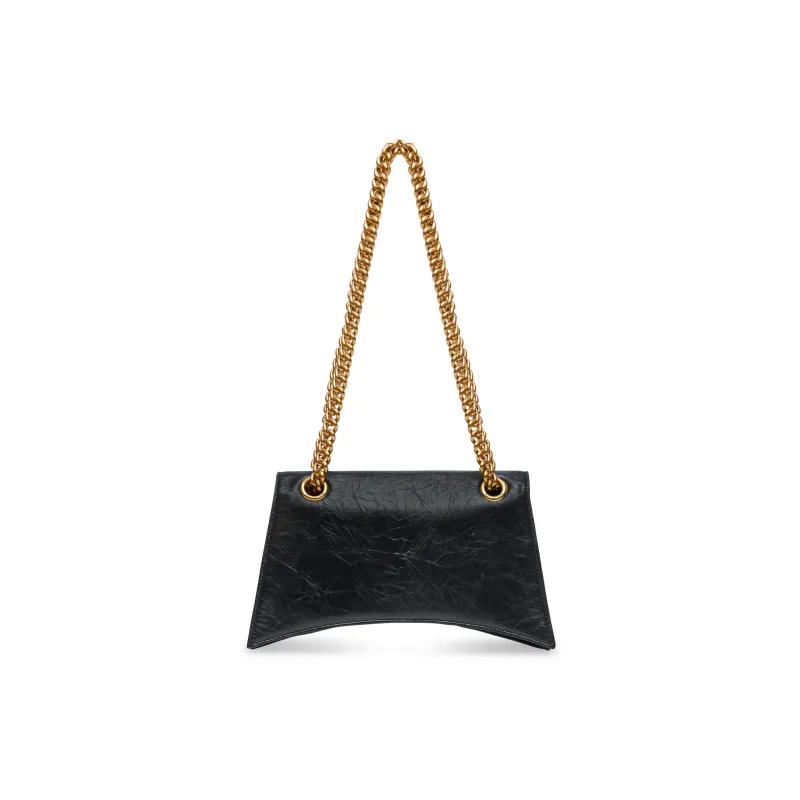 Balenciaga Crush Chain Shoulder Bag Small Black/Aged Gold-3