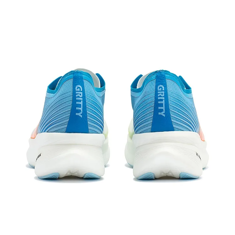 361° Flame ST Triangle Plum Cushioned Wear Resistant Breathable Low Top Running Shoes Men's White Blue-3