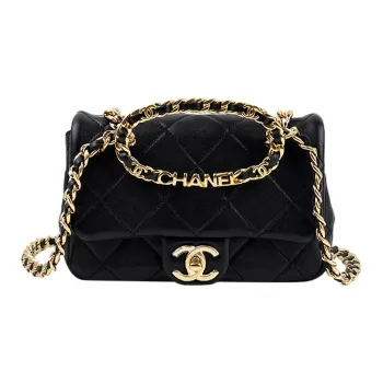 CHANEL 23C Early Spring Sheepskin Shoulder Bag, Crossbody Bag, Handbag Mini Women's Black
