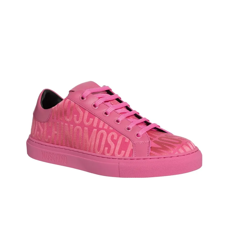 MOSCHINO Low Top Stylish Skateboarding Shoes Women's Pink-2