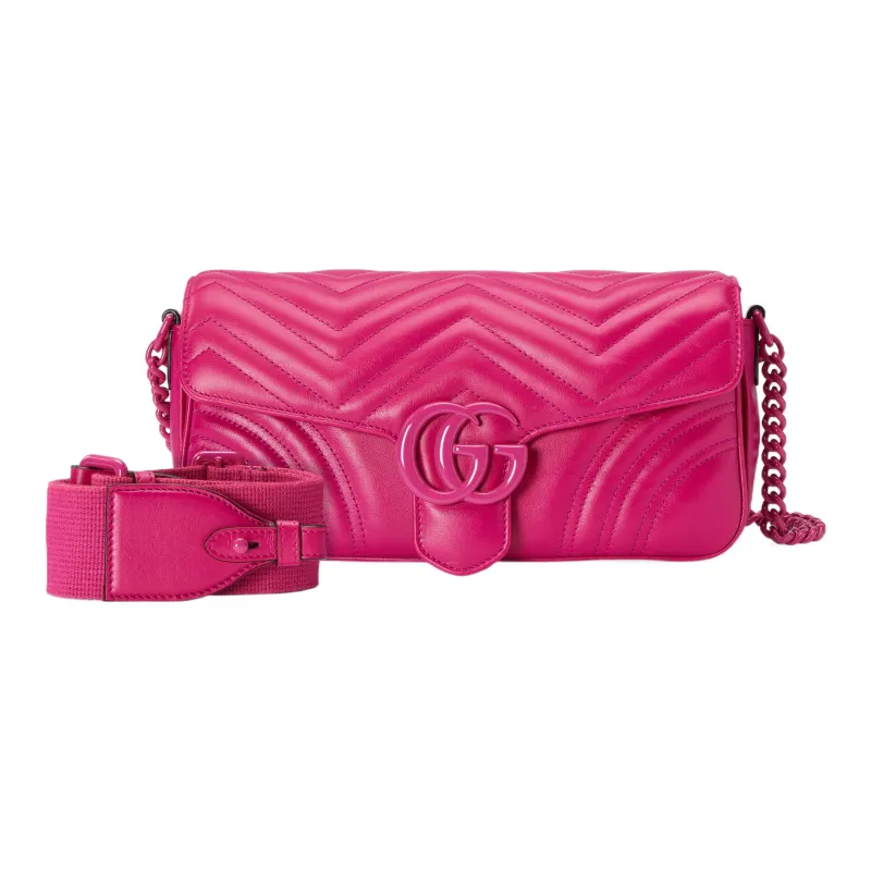GUCCI GG Marmont Leather Crossbody Bag Shoulder Bag Women's Pink-1