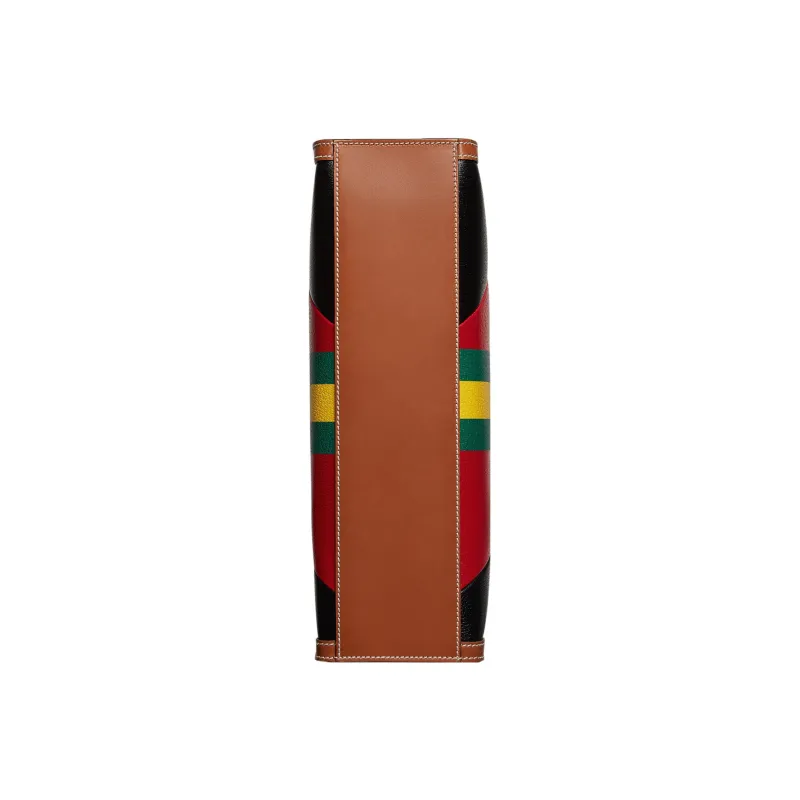 GUCCI Leather Tote Bag Shopping Bag Shoulder Bag Crossbody Bag Handbag Medium Size Men's Black/Red-7