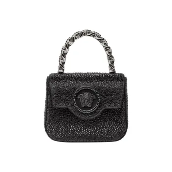 FANSIZHE La Medusa Swarovski Crystal Decoration Shoulder Bag, Crossbody Bag, Handbag Mini Women's Black