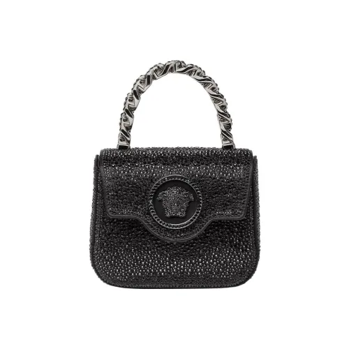 FANSIZHE La Medusa Swarovski Crystal Decoration Shoulder Bag, Crossbody Bag, Handbag Mini Women's Black