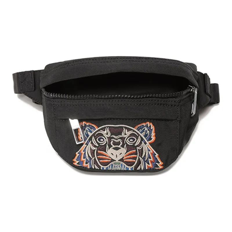 KENZO Fabric Sling Bags One Shoulder Crossbody Fanny Pack Unisex Black-4