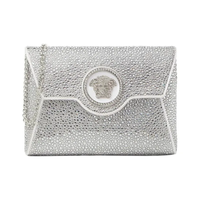 FANSIZHE La Medusa Leather One Shoulder Crossbody Clutch Women's White-0