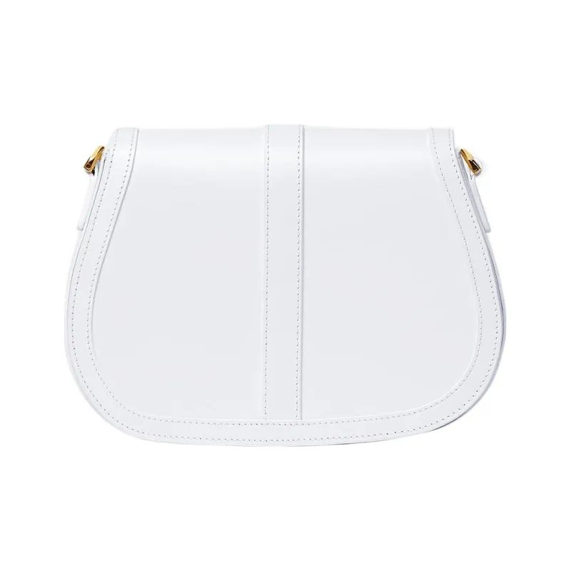 FANSIZHE Greca Goddess Cow Leather Saddle Bag, Crossbody Bag, Shoulder Bag Women's White-1