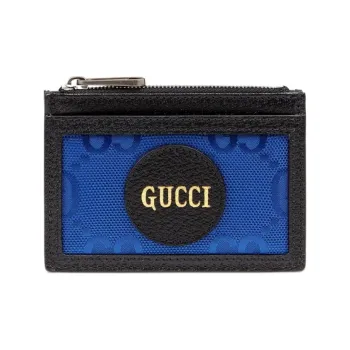 GUCCI Off The Grid Nylon And Leather Card Clip Card Holder Men's Blue