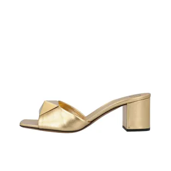 Valentino One Stud Slide Slippers Women's Gold