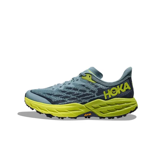 HOKA ONE ONE Speedgoat 5 Running Shoes Men Low-Top Green Gray