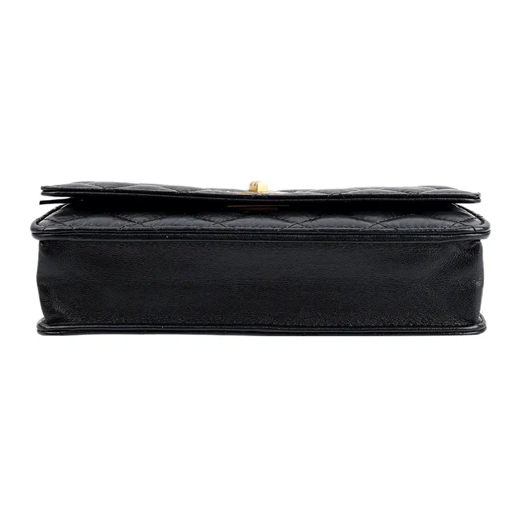 CHANEL 2.55WOC Leather Shoulder Bag Women's Black-3
