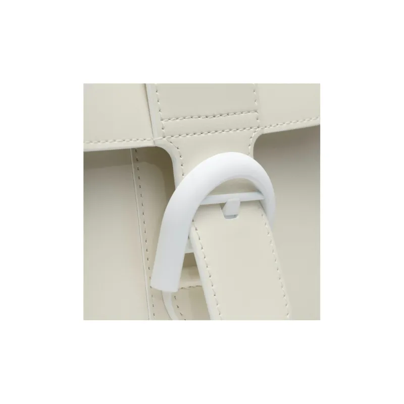 Delvau Brillant Cow Leather Shoulder Bag, Crossbody Bag, Handbag Trumpets Women's White-4