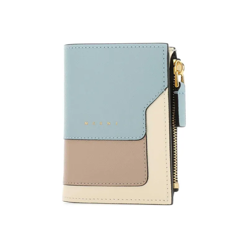 MARNI Logo Detailed Panelled Zipped Wallet-1