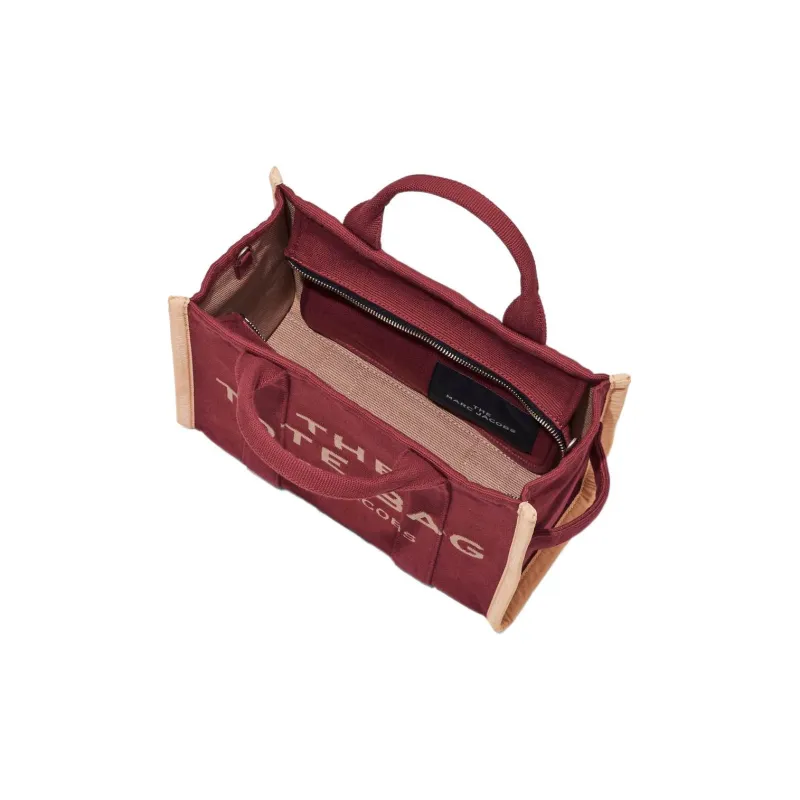 MARC JACOBS Jacquard Fabric Tote Bag Shopping Bag Shoulder Bag Crossbody Bag Handbag Medium Size Women's Wine Red-3