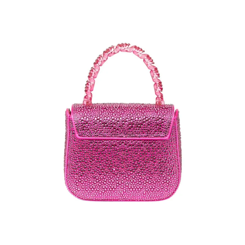 VERSACE La Medusa Crystal Decoration Shoulder Bag Crossbody Bag Handbag Mini Women's Rose Red-1
