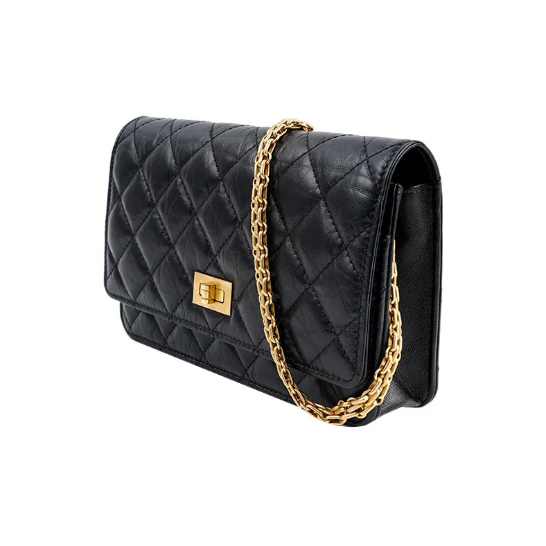 CHANEL 2.55WOC Leather Shoulder Bag Women's Black-1