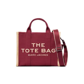 MARC JACOBS Jacquard Fabric Tote Bag Shopping Bag Shoulder Bag Crossbody Bag Handbag Medium Size Women's Wine Red