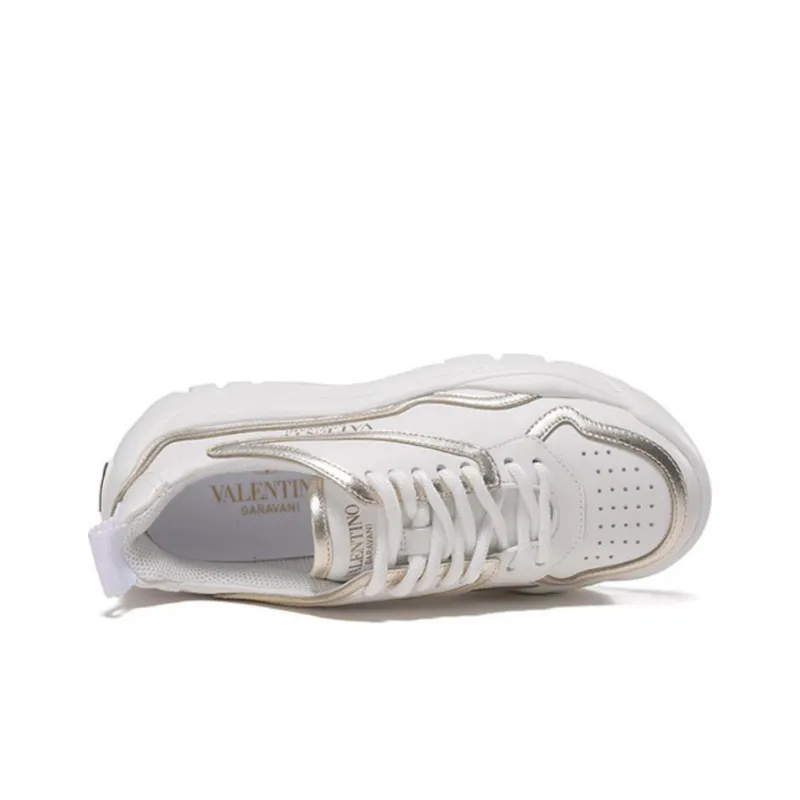 Valentino Breathable Low Top Sports Casual Shoes Women's Silver-4