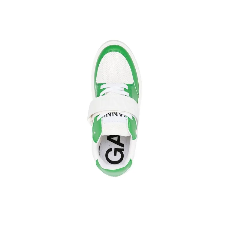 GANNI Logo-embossed Touch-strap Sneakers-4