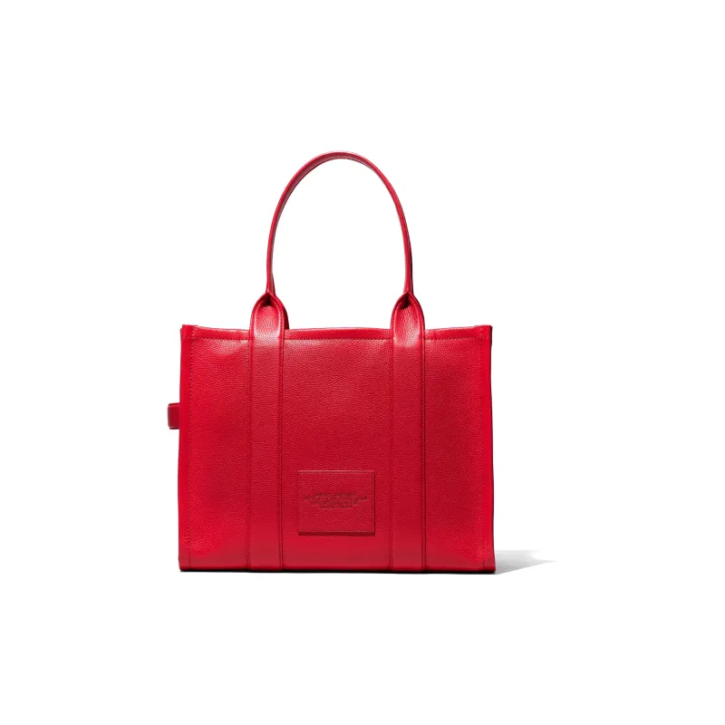 MARC JACOBS Full Grain Leather Tote Bag, Shopping Bag, Shoulder Bag, Handbag Large Size Women's Red-1