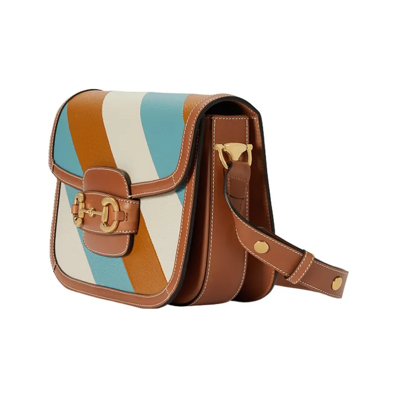 GUCCI Horsebit 1955 Leather Saddle Bag, Crossbody Bag, Shoulder Bag Women's-2