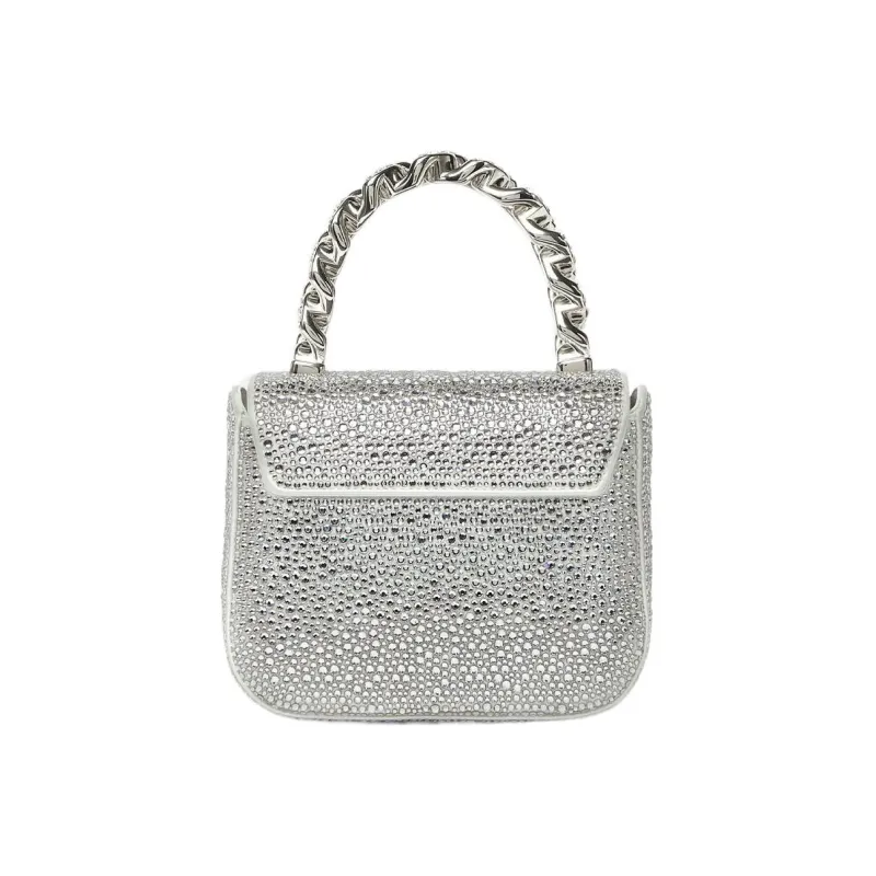 FANSIZHE La Medusa Crystal Shoulder Bag, Crossbody Bag, Handbag Mini Women's Silver-1