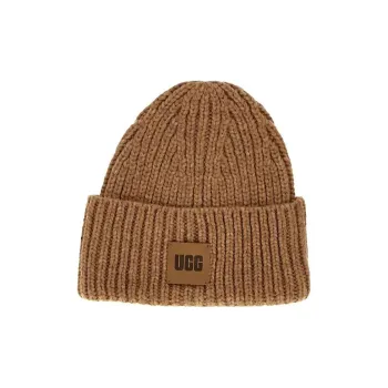 UGG Logo Patch Chunky Rib Knit Beanie